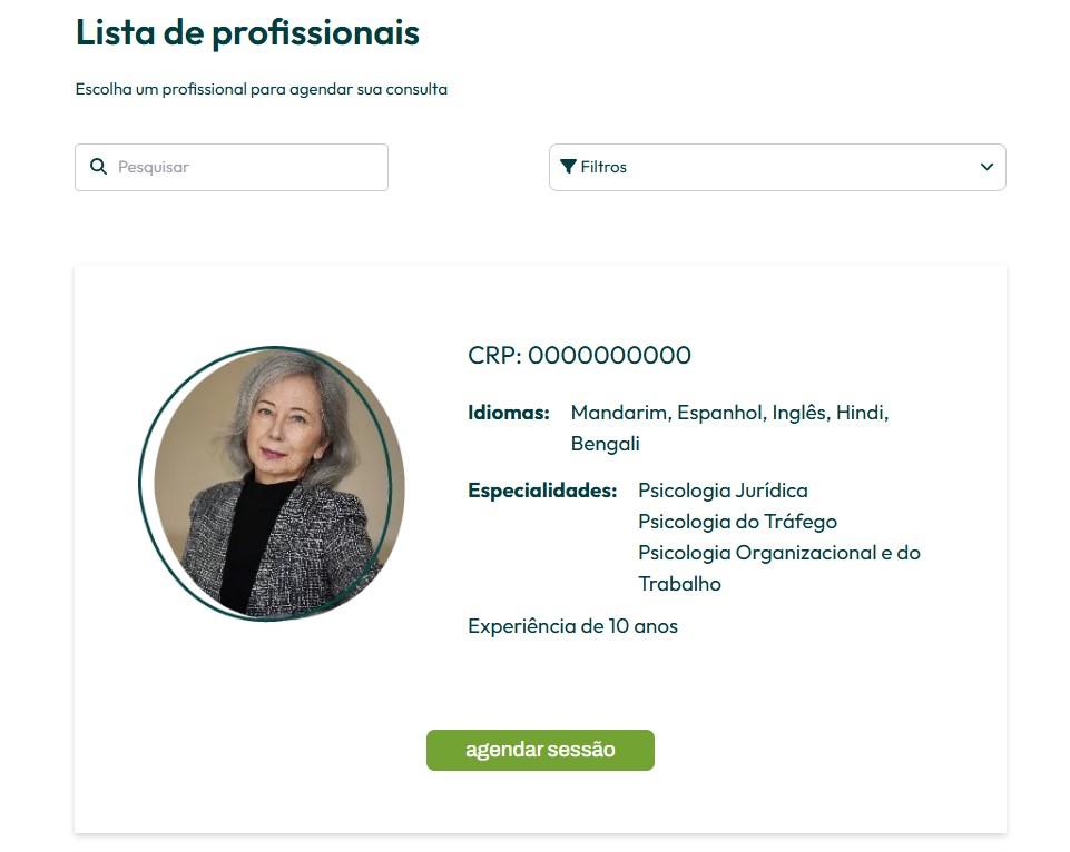 Ilustração da tela principal do trabalho realizado